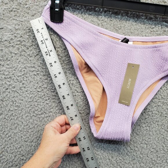 NEW J.CREW textured curved-waist cheeky bikini bottom in Lavendar - Picture 3 of 7